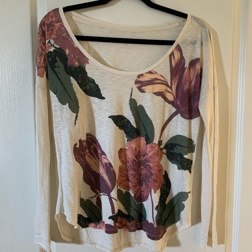 Lucky brand xs flower blouse
